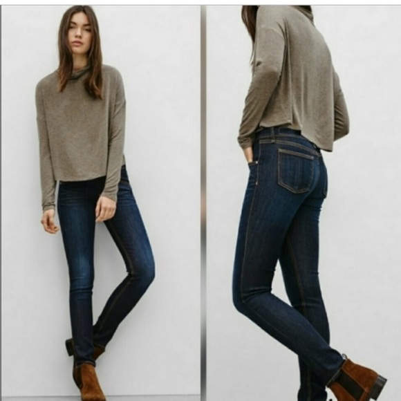 • Rag & Bone • 10 Inch Skinny Jeans Women’s Kensington Dark Blue Distressed 25 - Picture 1 of 5